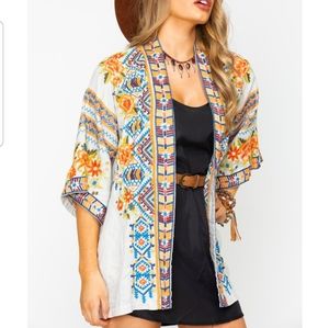 Johnny was Sentrie Embroidered Linen Kimono